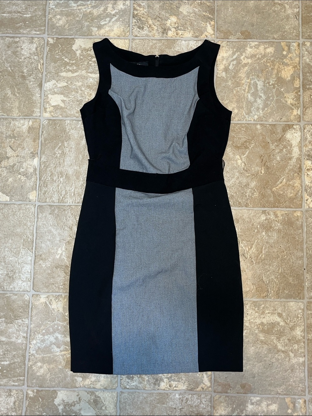 BCX Black and Gray Colorblock Sheath Mini Dress